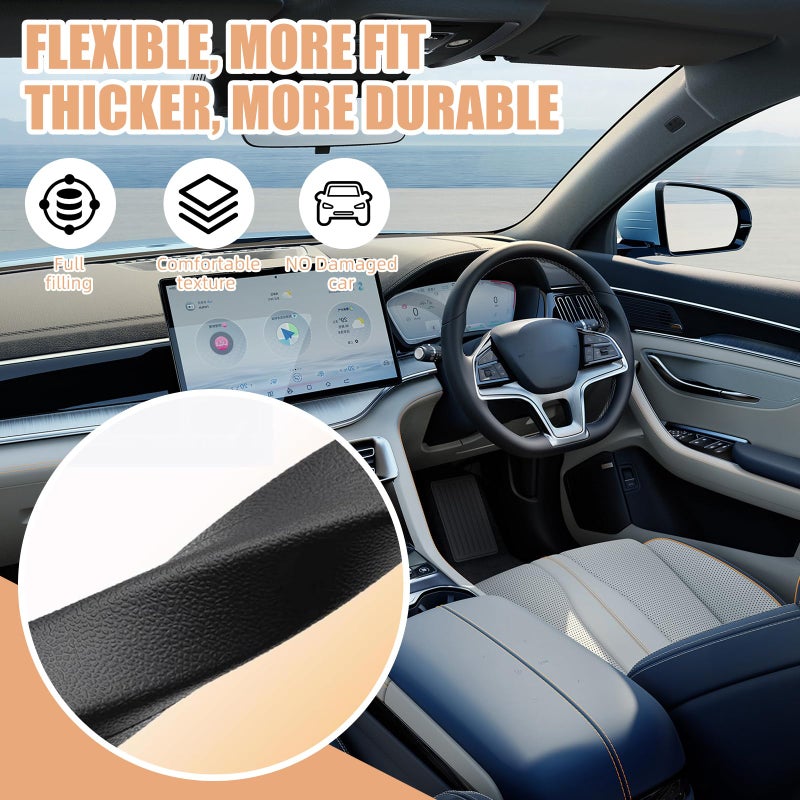 FFKQBH No Drop Seat Guard  Car Seat Side Gap Filler  Drop seat Gap fillers Between Seat and Console Stop Things from Dropping (Beige) - Image 5
